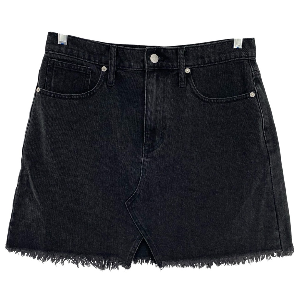 Madewell Women's High-Rise Black Denim Mini Skirt Cotton